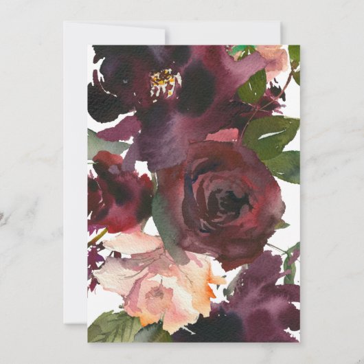 Gold Script om Bourgogne Floral te hebben en te ho Kaart (Achterkant)