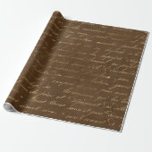 Gold Script op bruin Cadeaupapier (Uitgerold)