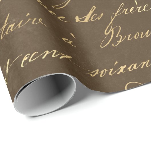 Gold Script op bruin Cadeaupapier (Rol Hoek)