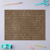 Gold Script op bruine ontkoppeling Tissuepapier (Craft)