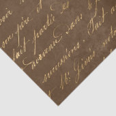 Gold Script op bruine ontkoppeling Tissuepapier (Detail)