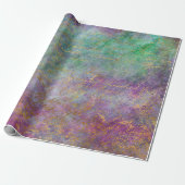 Gold Script op Paars en groen Cadeaupapier (Uitgerold)