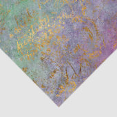 Gold Script op Paarse en groene ontkoppeling Tissuepapier (Detail)