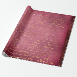 Gold Script op vervormd rood Cadeaupapier