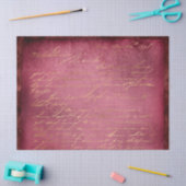 Gold Script op vervormde rode decoupage Tissuepapier (Craft)