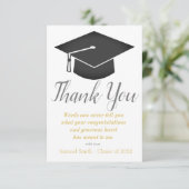 Gold Script-Pet en Tassel-Afstuderen Bedankkaart (Staand voorkant)