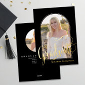 Gold Script Photo Template Afstuderen Folie Uitnodiging