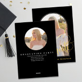 Gold Script Photo Template Afstuderen Folie Uitnodiging