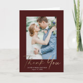 Gold Script Photo Wedding Bedankkaart (Voorkant)