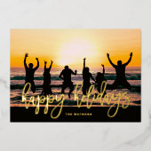 GOLD Script Prettige feestdagen Kerstmis (Voorkant)