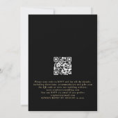 Gold Script QR Code Black Photo Overlay Weddenscha Kaart (Achterkant)