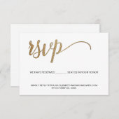 Gold Script QR-code bruiloft website Gereserveerde Informatiekaartje (Voorkant / Achterkant)