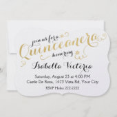 Gold Script Quinceanera Kaart (Voorkant)