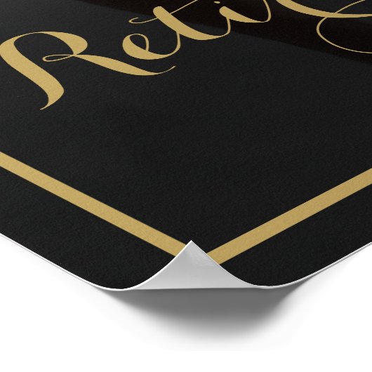Gold Script Retirement Party Foto Welkom Teken Poster (Hoek)
