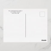 Gold Script Roze Gingham Merry kerst Folie Feestdagen Briefkaart (Achterkant)