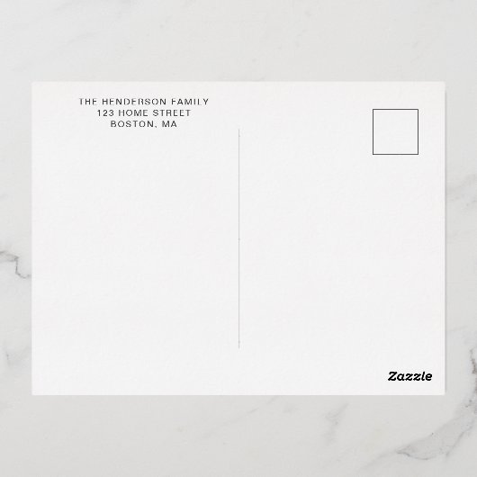 Gold Script Roze Gingham Merry kerst Folie Feestdagen Briefkaart (Achterkant)