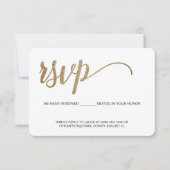 Gold Script RSVP zonder reservesetel te verzenden Kaartje (Voorkant)