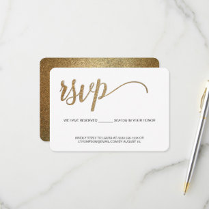 Gold Script RSVP zonder reservesetel te verzenden Kaartje