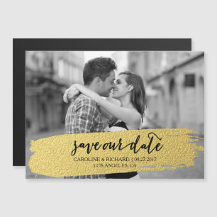 Gold Script Save the Date Magneet Uitnodigingen Magnetische Uitnodiging