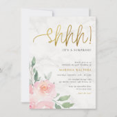 Gold Script schildert Floral Surprise Birthday Par Kaart (Voorkant)
