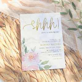 Gold Script schildert Floral Surprise Birthday Par Kaart