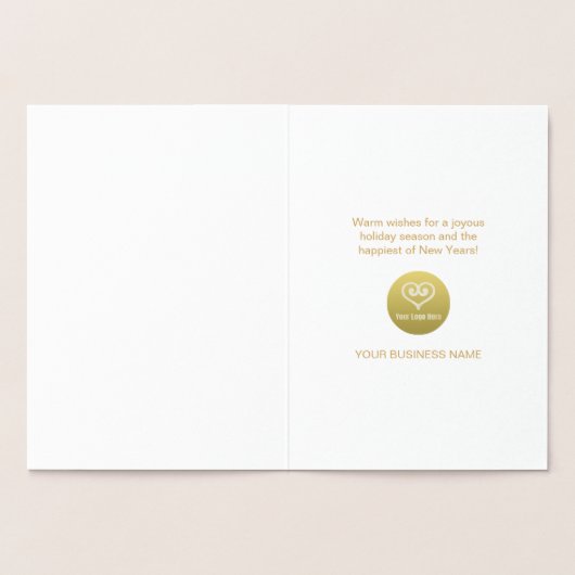 Gold Script Season's Greetings Business Holiday Folie Kaarten (Binnen)