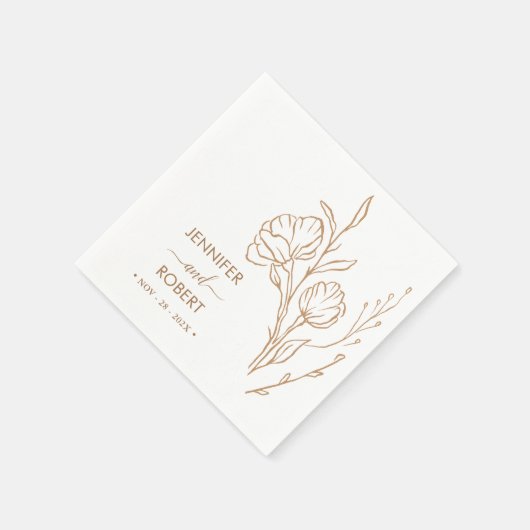 Gold Script-servetten | Elegante Trouwtafel Decor Servet (Hoek)
