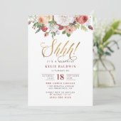 Gold Script Shhh! Het is een verrassende feestdag Kaart (Staand voorkant)