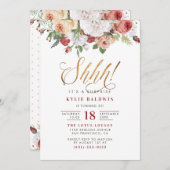 Gold Script Shhh! Het is een verrassende feestdag Kaart (Voorkant / Achterkant)