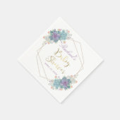 Gold Script Succulents Gold Geometrisch Baby showe Servet (Hoek)