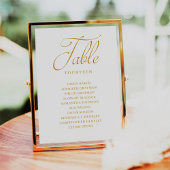 Gold Script Table Number Seating Chart Kaart