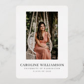 Gold Script Text Overlay Afstuderen Foto Folie Uitnodiging (Achterkant)