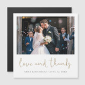 Gold Script Trouwfoto Dank u Magneet (Voorkant / Achterkant)