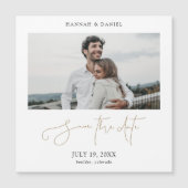 Gold Script Trouwfoto Sla de datummagneet op (Voorkant)