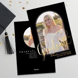 Gold Script Two Photo Afstuderen Sjabloon