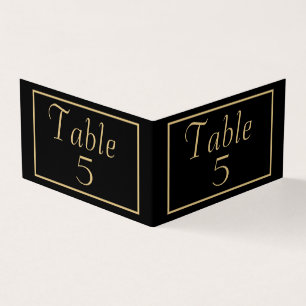 Gold Script Typografie Black Table Numbers Kaart