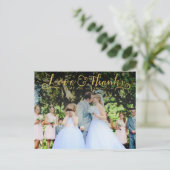 Gold Script Typografie Dank u Foto Briefkaart (Staand voorkant)