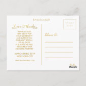 Gold Script Typografie Dank u Foto Briefkaart (Achterkant)
