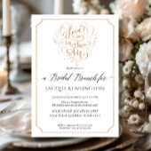 Gold Script Typografie Liefde in Air Bridal Brunch Kaart