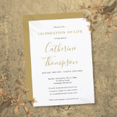 Gold Script Viering van het leven begrafenis Kaart