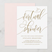 Gold  Script Virtual Vrijgezellenfeest Kaart (Voorkant / Achterkant)