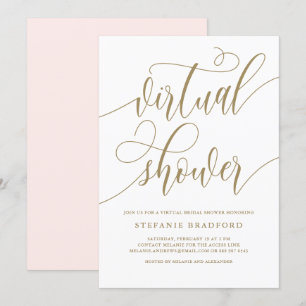 Gold  Script Virtual Vrijgezellenfeest Kaart