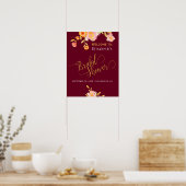 Gold script vrijgezellenfeest herfst floral welkom poster (Keuken)