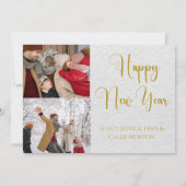 Gold Script Vrolijk Kerstfeest Familie Fotokaart Feestdagenkaart (Achterkant)