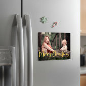 Gold Script Vrolijk Kerstfeest Foto Magnetisch