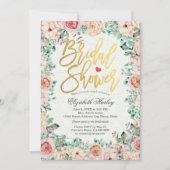 Gold Script Waterverf Floral Vrijgezellenfeest Uit Kaart (Voorkant)