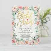 Gold Script Waterverf Floral Vrijgezellenfeest Uit Kaart (Staand voorkant)