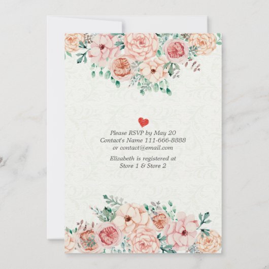 Gold Script Waterverf Floral Vrijgezellenfeest Uit Kaart (Achterkant)