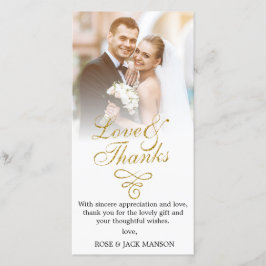 Gold Script Wedding Bedankt