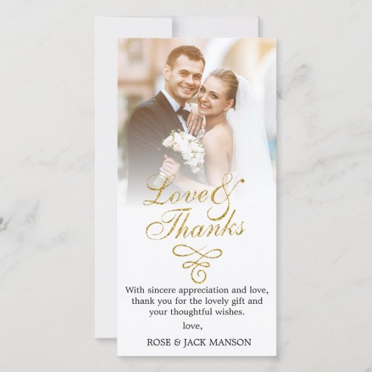 Gold Script Wedding Bedankt (Voorkant)